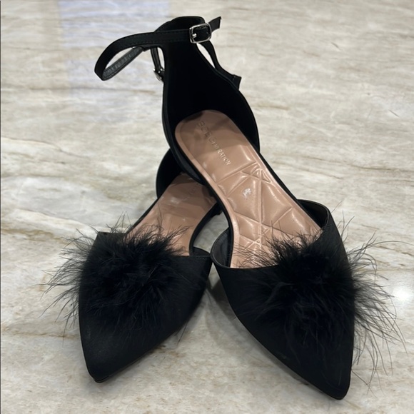 BCBGeneration Kassia Pom Pom Ankle Strap Ballet Flats‎ | Black | Size 9.5 - Picture 2 of 8